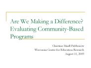 Are We Making a Difference? Evaluating Community-Based Programs