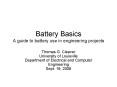 Battery Basics A guide to battery use in engineering projects PowerPoint PPT Presentation