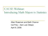 CAUSE Webinar: Introducing Math Majors to Statistics