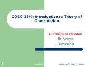 COSC 3340: Introduction to Theory of Computation