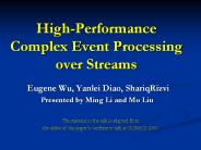 High-Performance Complex Event Processing over Streams