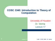 COSC 3340: Introduction to Theory of Computation