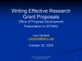 Writing Effective Research Grant Proposals Office of Proposal Development Presentation to WTAMU Lucy PowerPoint PPT Presentation