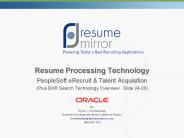 Resume Processing Technology