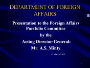 DEPARTMENT OF FOREIGN AFFAIRS