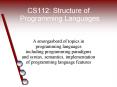 CS112: Structure of Programming Languages PowerPoint PPT Presentation