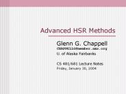 Advanced HSR Methods
