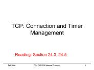 TCP: Connection and Timer Management