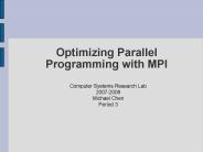 Optimizing Parallel Programming with MPI