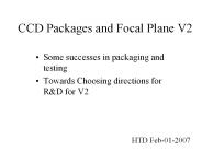CCD Packages and Focal Plane V2