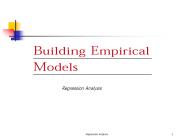 INTRODUCTION TO EMPIRICAL MODELS