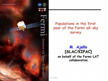 Populations in the first year of the Fermi all-sky survey