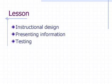 Instructional design presentation | free to view