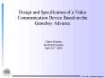 Design and Specification of a Video Communication Device Based on the Gameboy Advance PowerPoint PPT Presentation