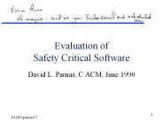 Evaluation of Safety Critical Software