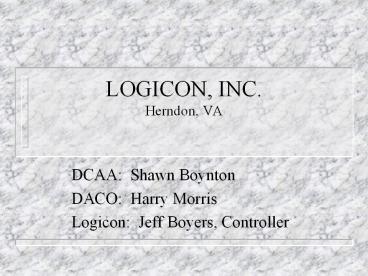LOGICON, INC. Herndon, VA