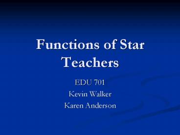 Functions of Star Teachers