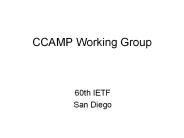 CCAMP Working Group