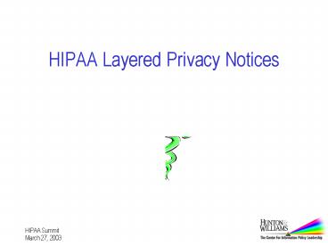 HIPAA Layered Privacy Notices