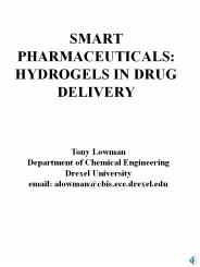 SMART PHARMACEUTICALS: HYDROGELS IN DRUG DELIVERY