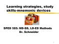 Learning strategies, study skillsmnemonic devices PowerPoint PPT Presentation
