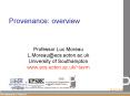 Provenance: overview PowerPoint PPT Presentation