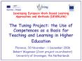 Developing European Work Based Learning Approaches and Methods (DEWBLAM)  The Tuning Project: the Use of Competences as a Basis for Teaching and Learning in Higher Education PowerPoint PPT Presentation