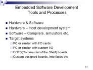 Embedded Software Development  Tools and Processes