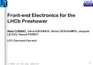 Front-end Electronics for the LHCb Preshower R
