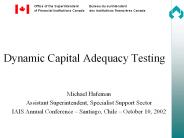 Dynamic Capital Adequacy Testing