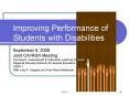 Improving Performance of Students with Disabilities PowerPoint PPT Presentation