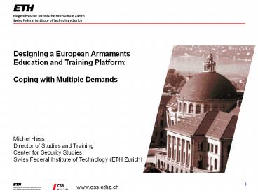 Designing a European Armaments