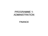 PROGRAMME 1: ADMINISTRATION