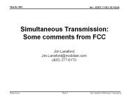 Simultaneous Transmission: Some comments from FCC