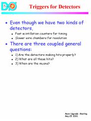 Triggers for Detectors