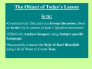 The Object of Today's Lesson