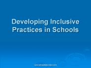Developing Inclusive Practices in Schools