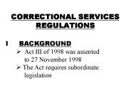 CORRECTIONAL SERVICES REGULATIONS