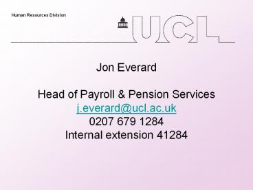 Jon Everard Head of Payroll