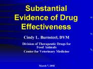 Substantial Evidence of Drug Effectiveness
