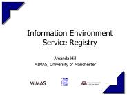 Information Environment Service Registry