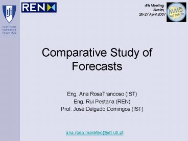 Comparative Study of Forecasts