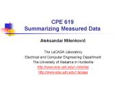 CPE 619 Summarizing Measured Data