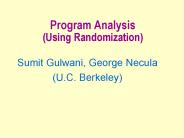 Program Analysis Using Randomization