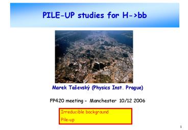 PILEUP studies for Hbb