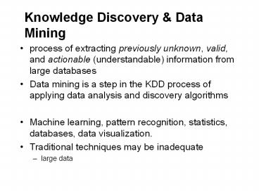 Knowledge Discovery