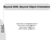 Beyond 2000, Beyond ObjectOrientation