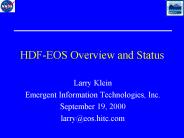 HDF-EOS Overview and Status