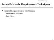 Formal Methods: Requirements Techniques