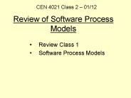 Review of Software Process Models